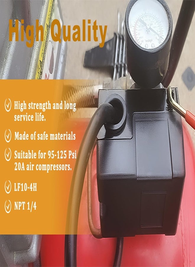 Ketofa Air Compressor Pressure Switch LF10-4H, 4 Port 1/4" NPT, 95-125 PSI Pressure Control Switch for Air Compressor Parts Replacement - Image 4